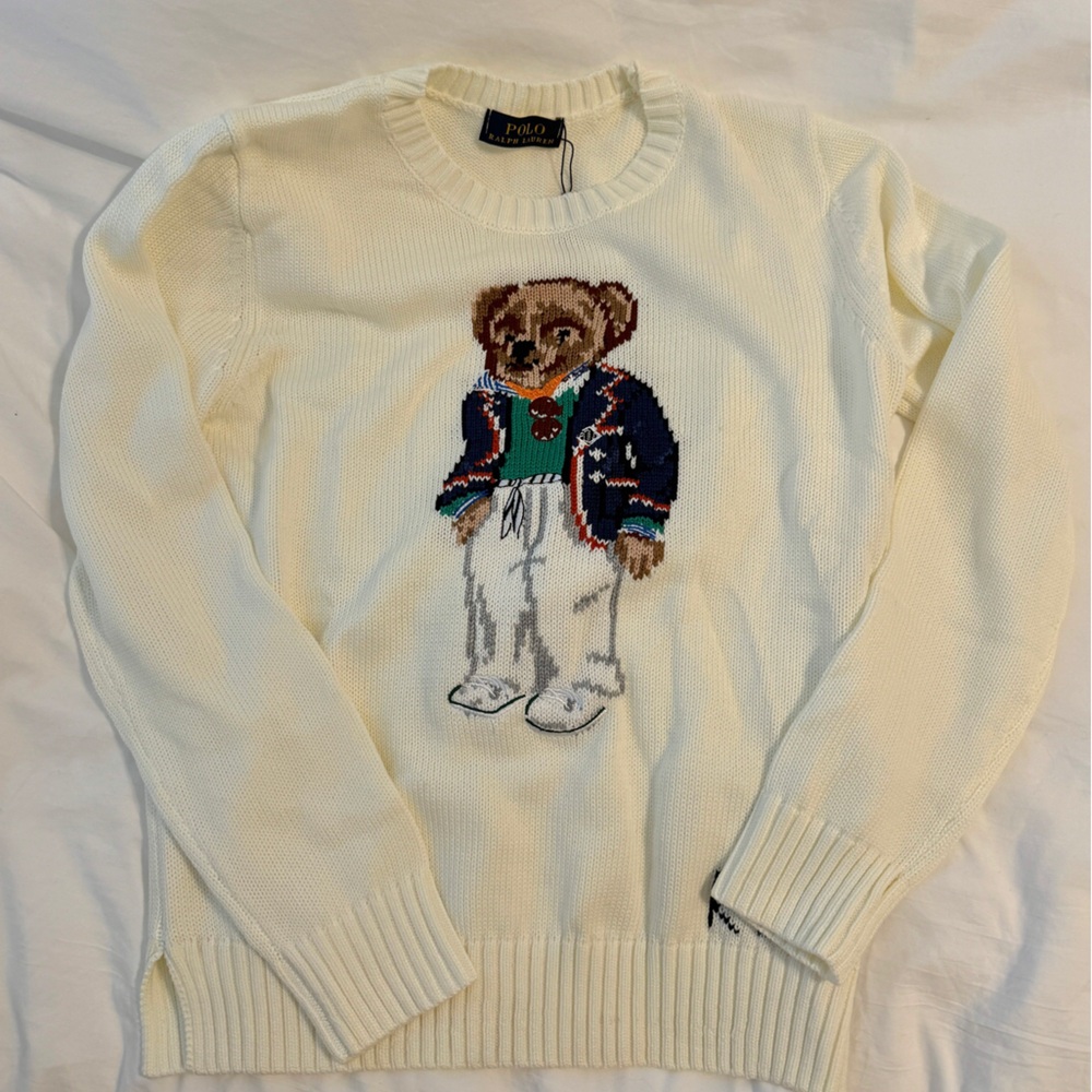 Polo by Ralph Lauren Ivory Sweater with Bear Motif